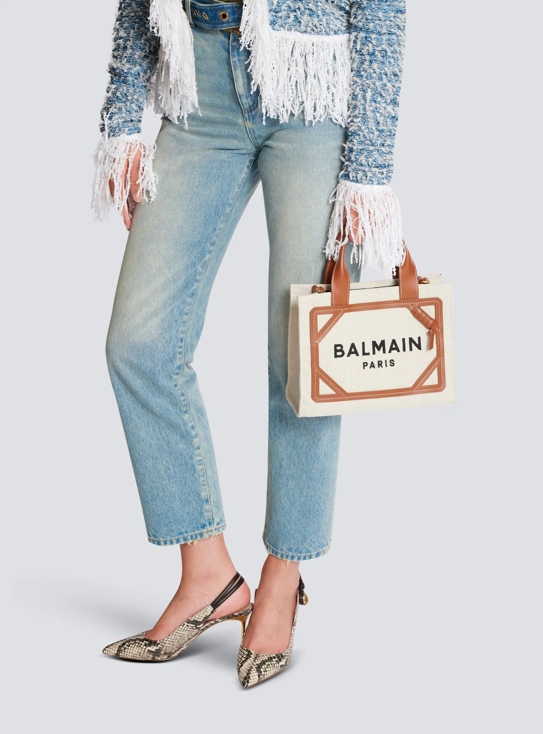 Flash Sale B-Army Small Canvas Shopping Bag With Leather Inserts Women Tote Bags|Shoulder Bags