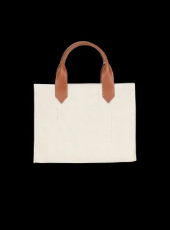 Flash Sale B-Army Small Canvas Shopping Bag With Leather Inserts Women Tote Bags|Shoulder Bags
