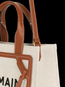Flash Sale B-Army Small Canvas Shopping Bag With Leather Inserts Women Tote Bags|Shoulder Bags