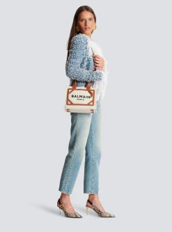 Flash Sale B-Army Small Canvas Shopping Bag With Leather Inserts Women Tote Bags|Shoulder Bags