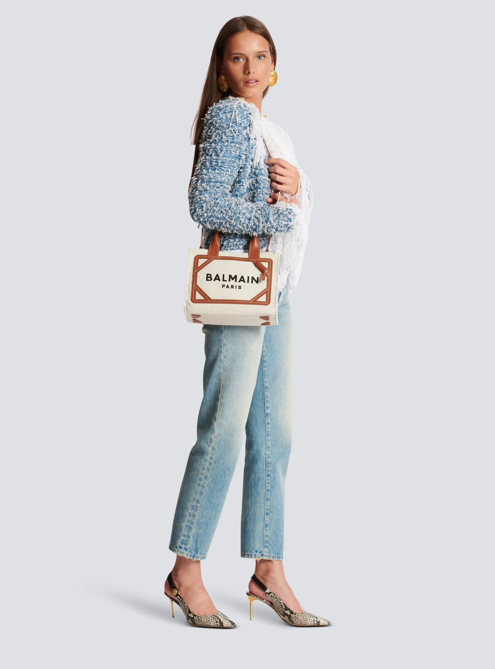 Flash Sale B-Army Small Canvas Shopping Bag With Leather Inserts Women Tote Bags|Shoulder Bags