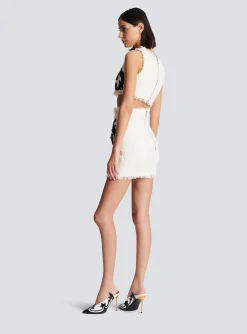 Hot Baroque Tweed Skirt Women Skirts