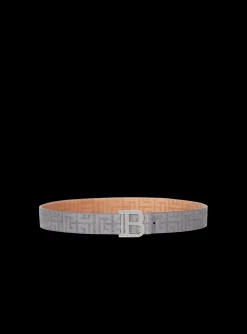 New B-Belt In Perforated Monogrammed Leather Belts
