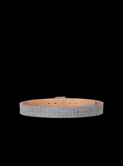 New B-Belt In Perforated Monogrammed Leather Belts