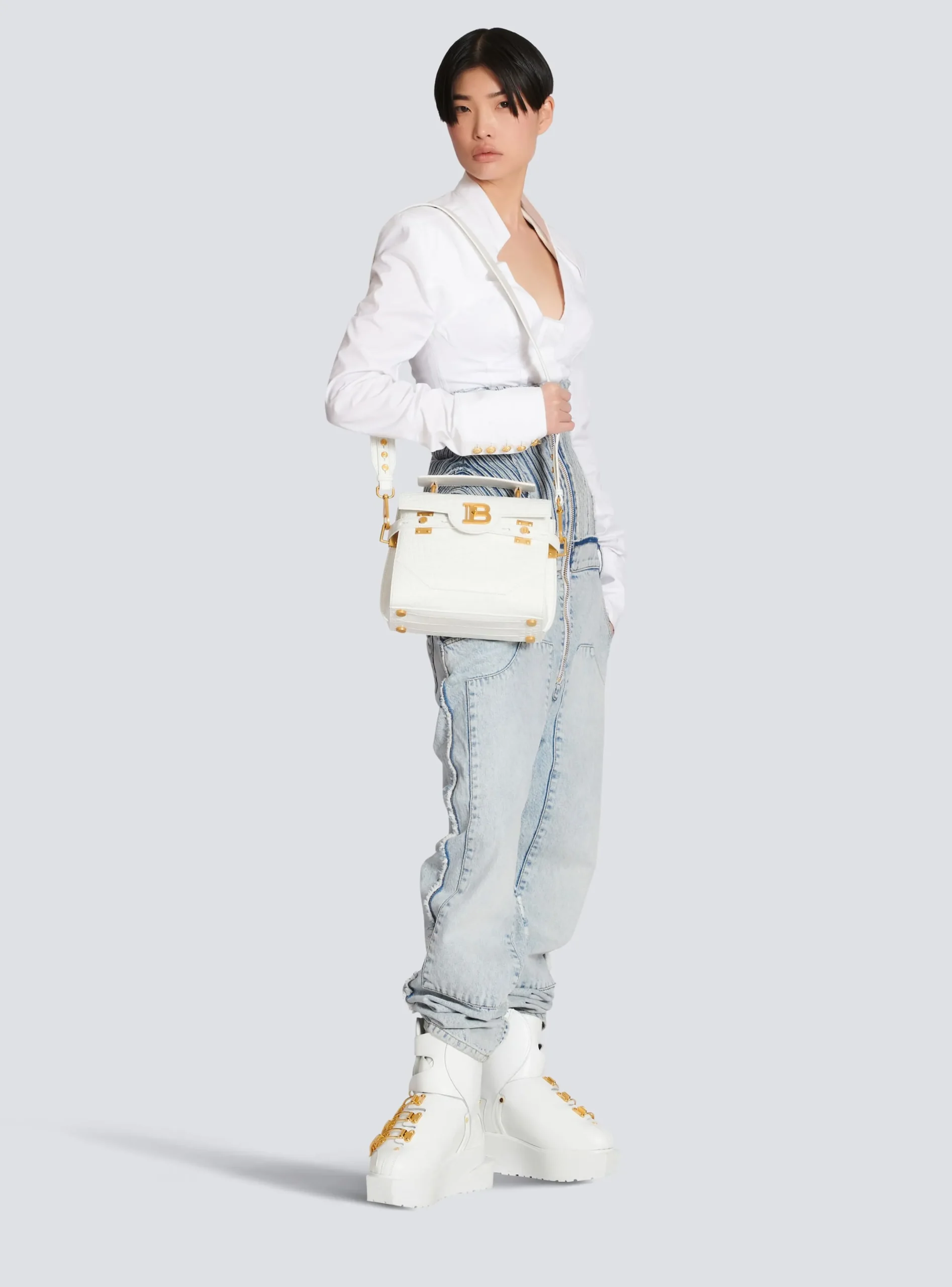 New B-Buzz 23 Bag In Crocodile Effect-embossed Leather Women Shoulder Bags|Crossbody Bags