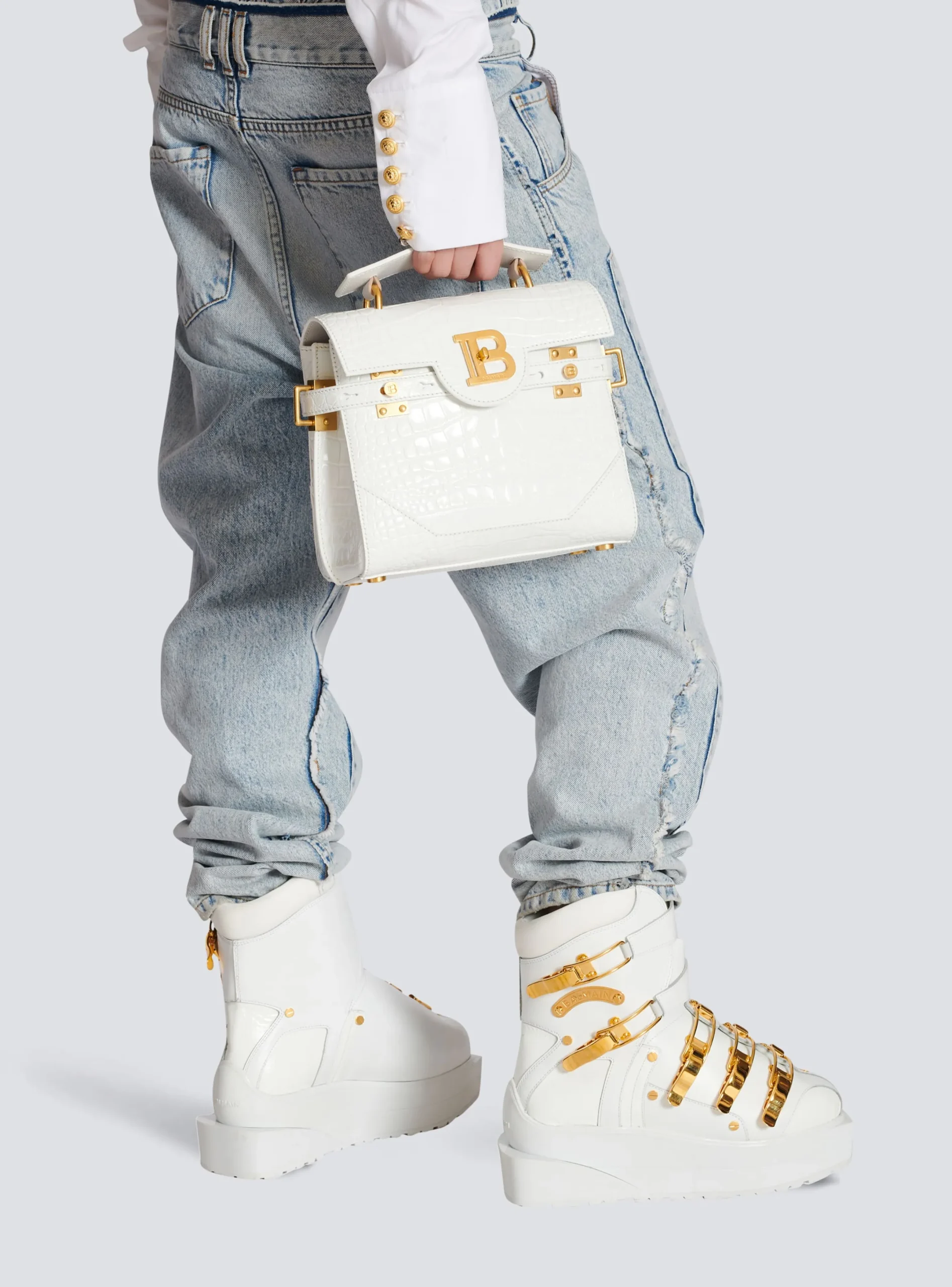 New B-Buzz 23 Bag In Crocodile Effect-embossed Leather Women Shoulder Bags|Crossbody Bags