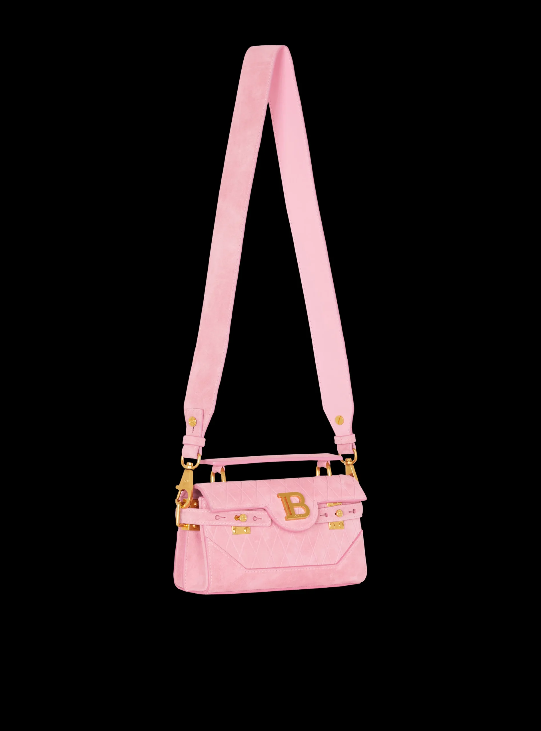 Best B-Buzz 19 Bag In Grid Embossed Suede Leather Bags
