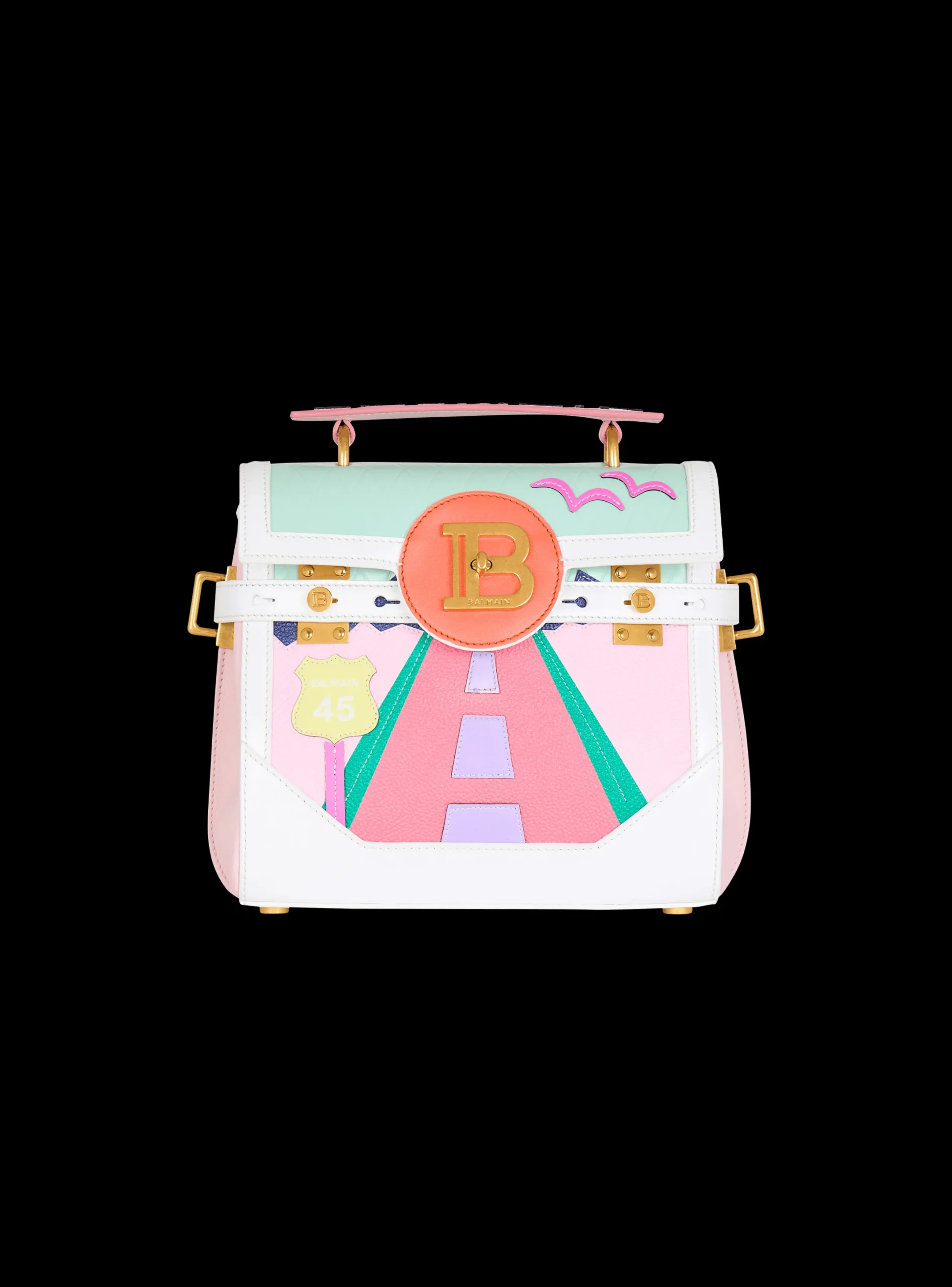 New B-Buzz 23 Calfskin And Postcard Patchwork Bag Women Shoulder Bags|Crossbody Bags