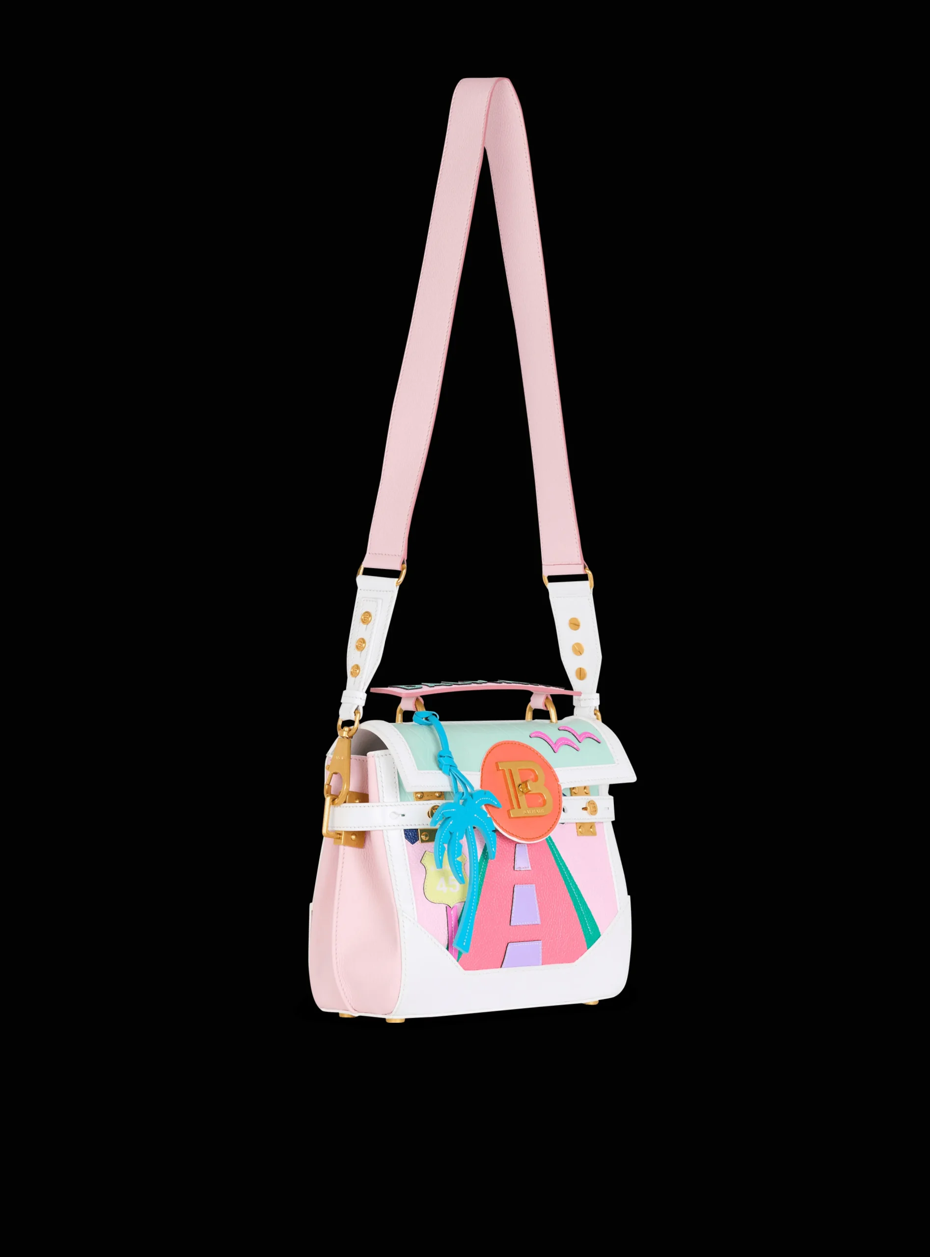 New B-Buzz 23 Calfskin And Postcard Patchwork Bag Women Shoulder Bags|Crossbody Bags