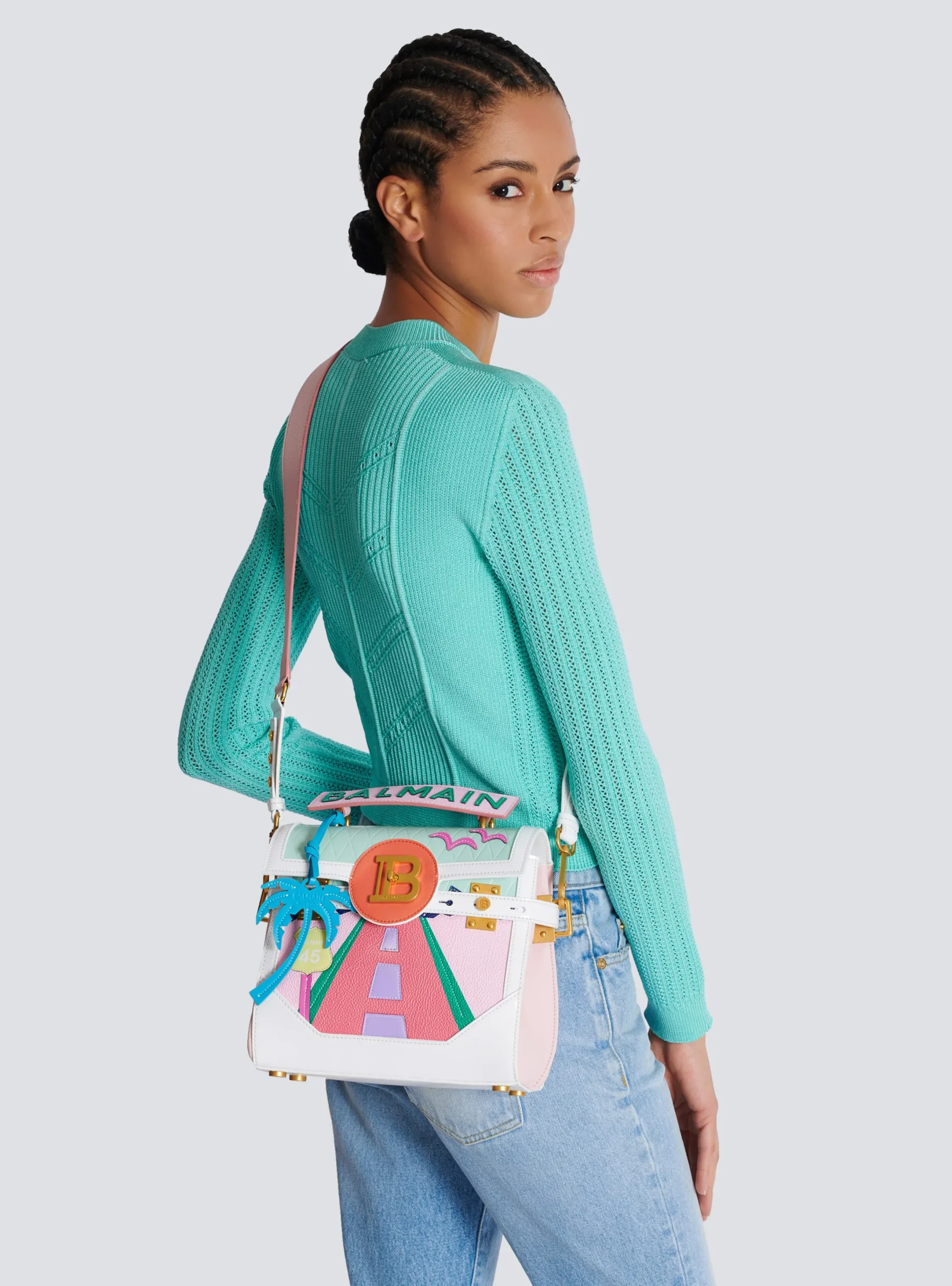 New B-Buzz 23 Calfskin And Postcard Patchwork Bag Women Shoulder Bags|Crossbody Bags
