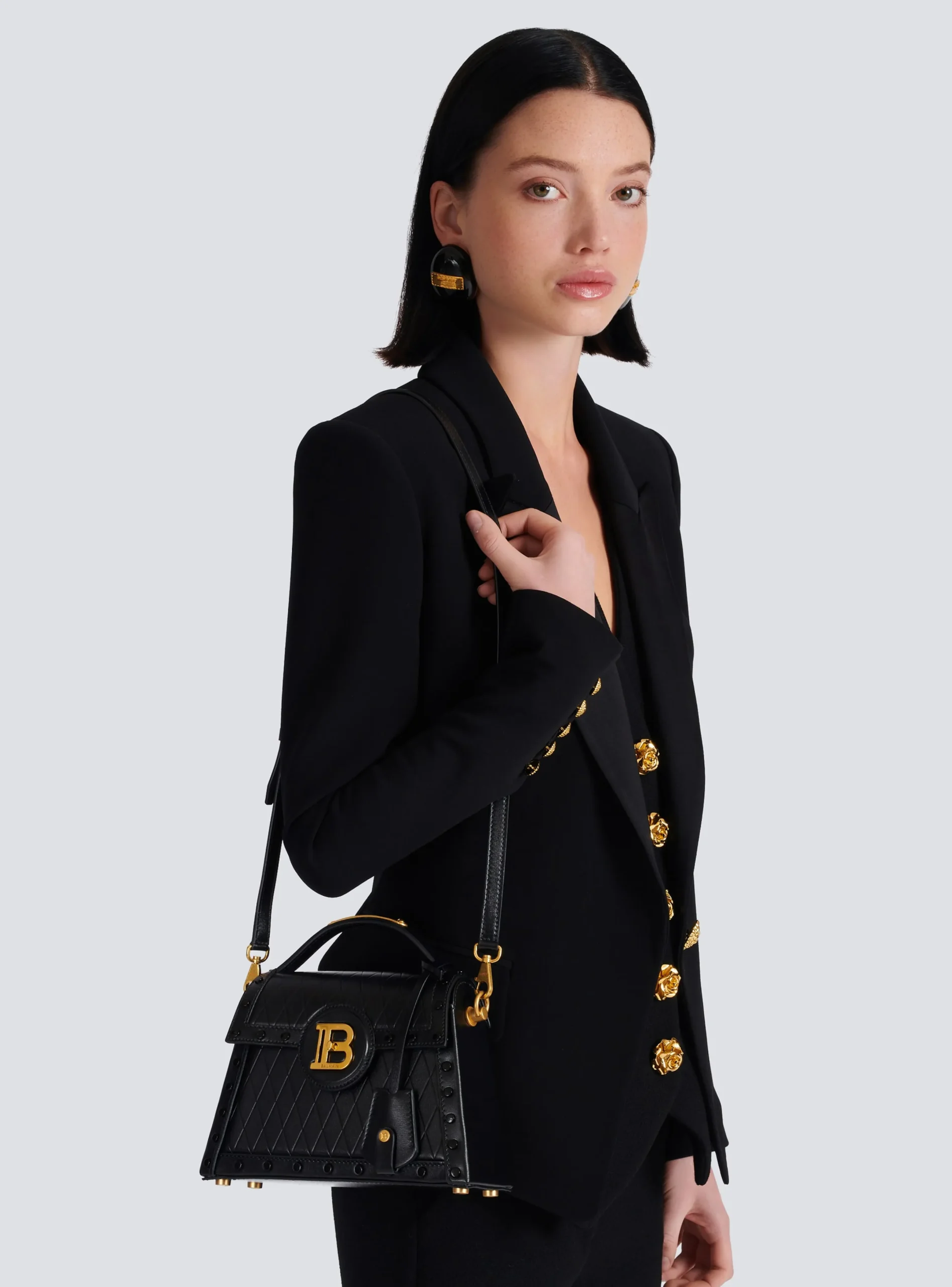 Shop B-Buzz Dynasty Bag In Grid-embossed Calfskin Women Shoulder Bags|Crossbody Bags
