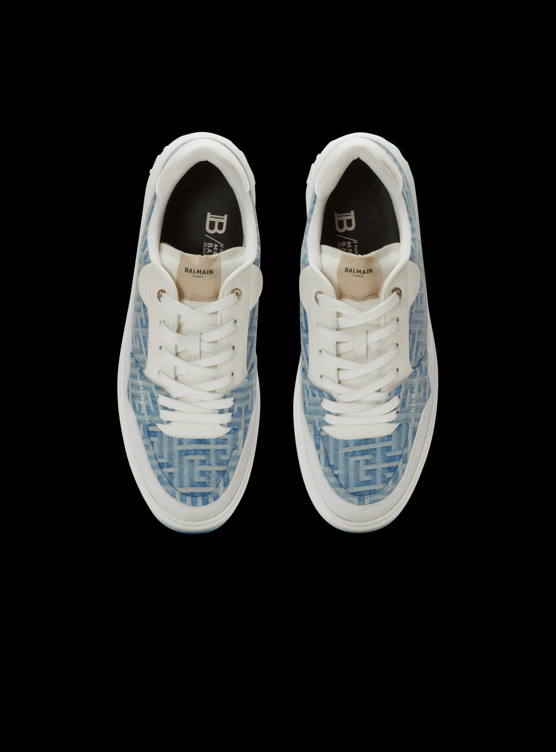 Hot B-Court Flip Trainers In Monogrammed PB Labyrinth Denim Men|Sneakers