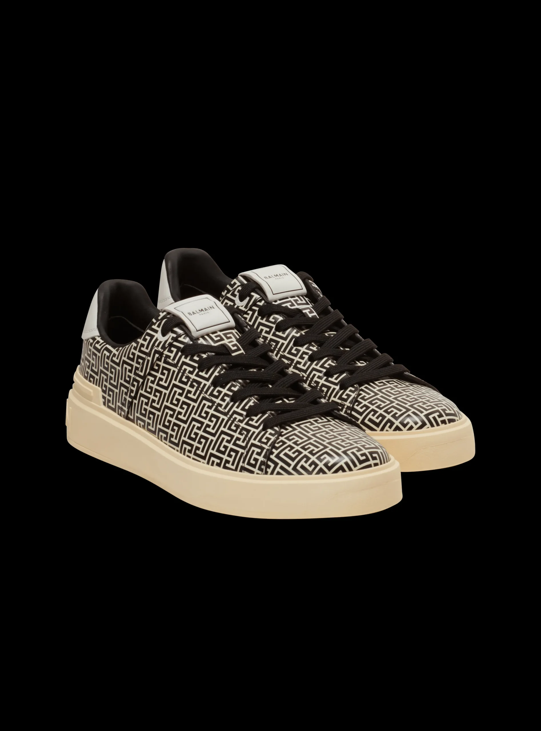 Clearance B-Court Flip Trainers In Monogrammed PB Labyrinth Calfskin B-Court