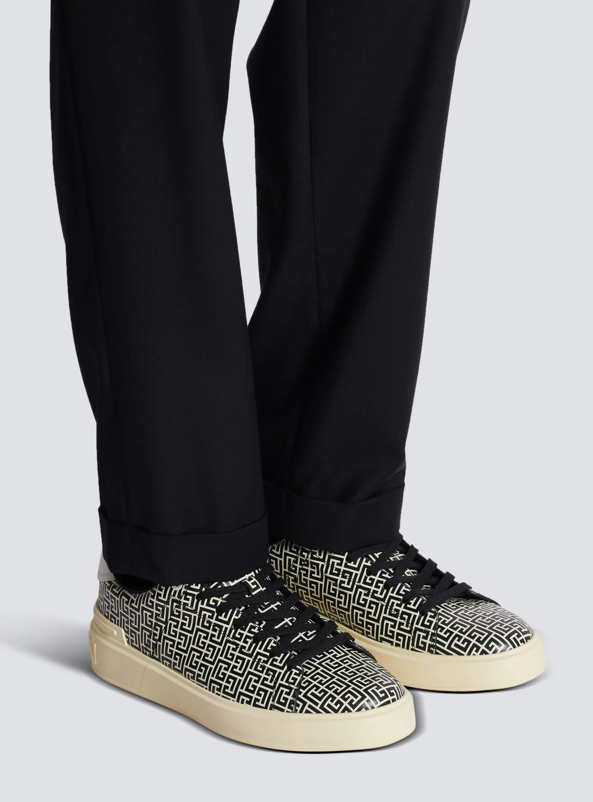 Clearance B-Court Flip Trainers In Monogrammed PB Labyrinth Calfskin B-Court