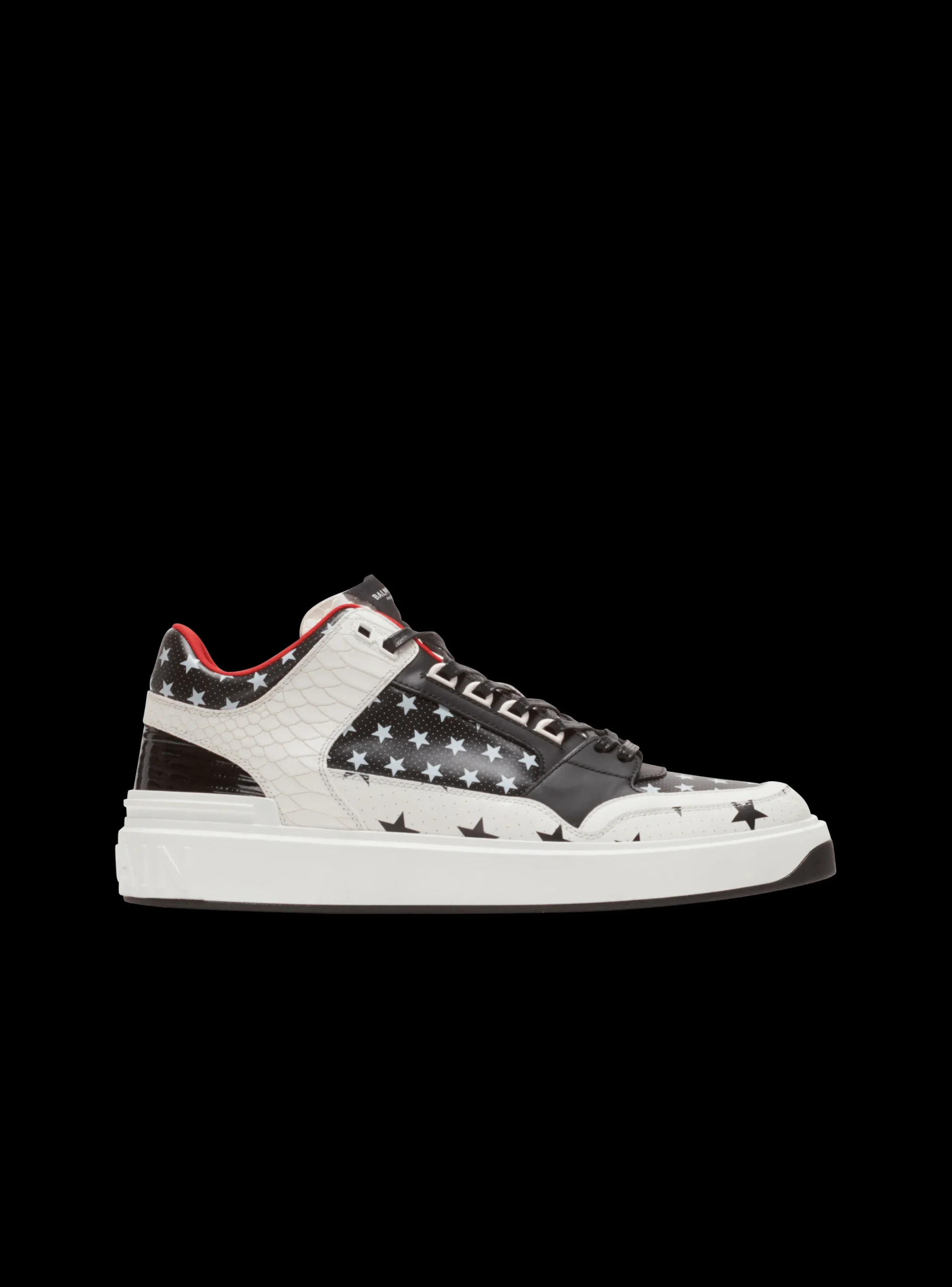 Cheap B-Court Mid Top Star Print Leather Trainers B-Court