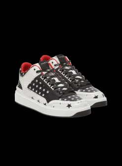 Cheap B-Court Mid Top Star Print Leather Trainers B-Court