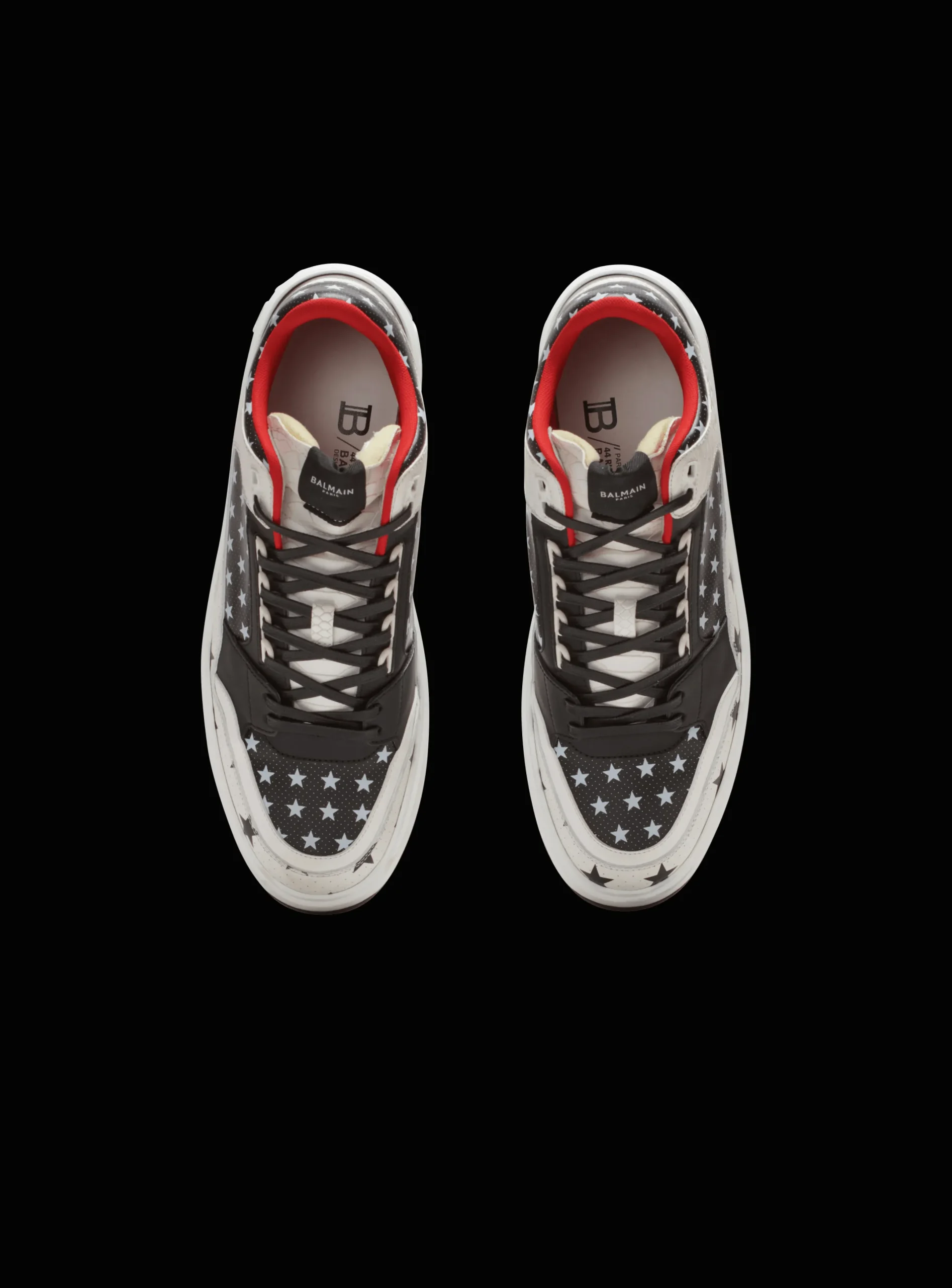Cheap B-Court Mid Top Star Print Leather Trainers B-Court
