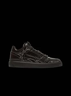 Best B-Court Mid Top Western Glazed Leather Trainers B-Court