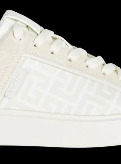 Fashion B-Court Monogrammed Nylon And Leather Trainers Women B-Court