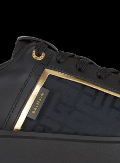 Cheap B-Court Monogrammed Nylon And Leather Trainers B-Court
