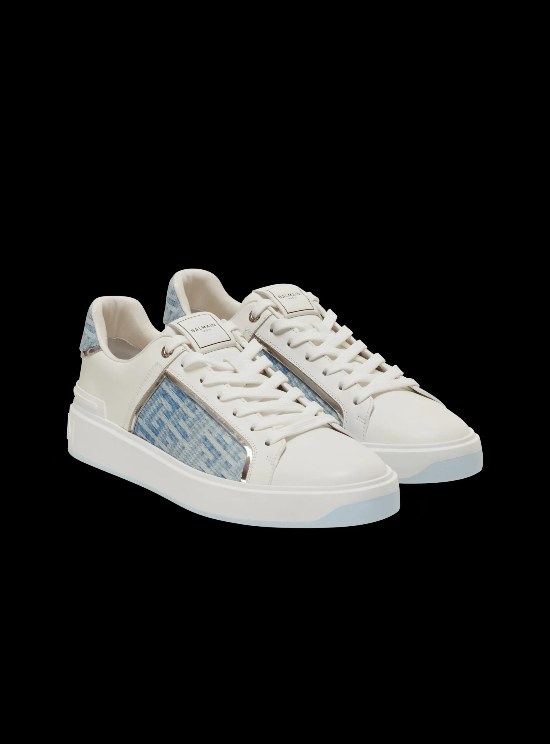 Online B-Court Trainers In Leather And Denim B-Court
