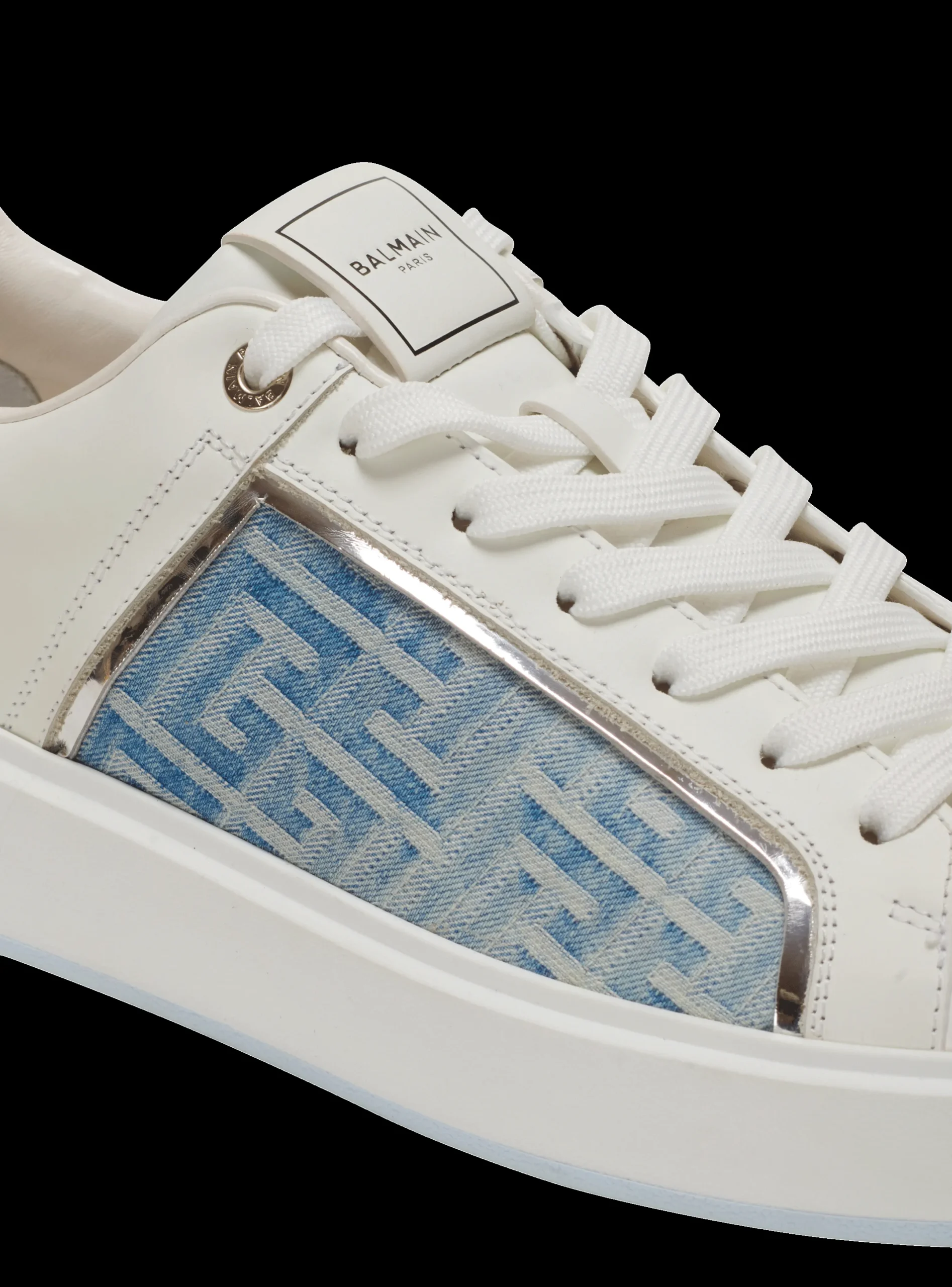 Online B-Court Trainers In Leather And Denim B-Court
