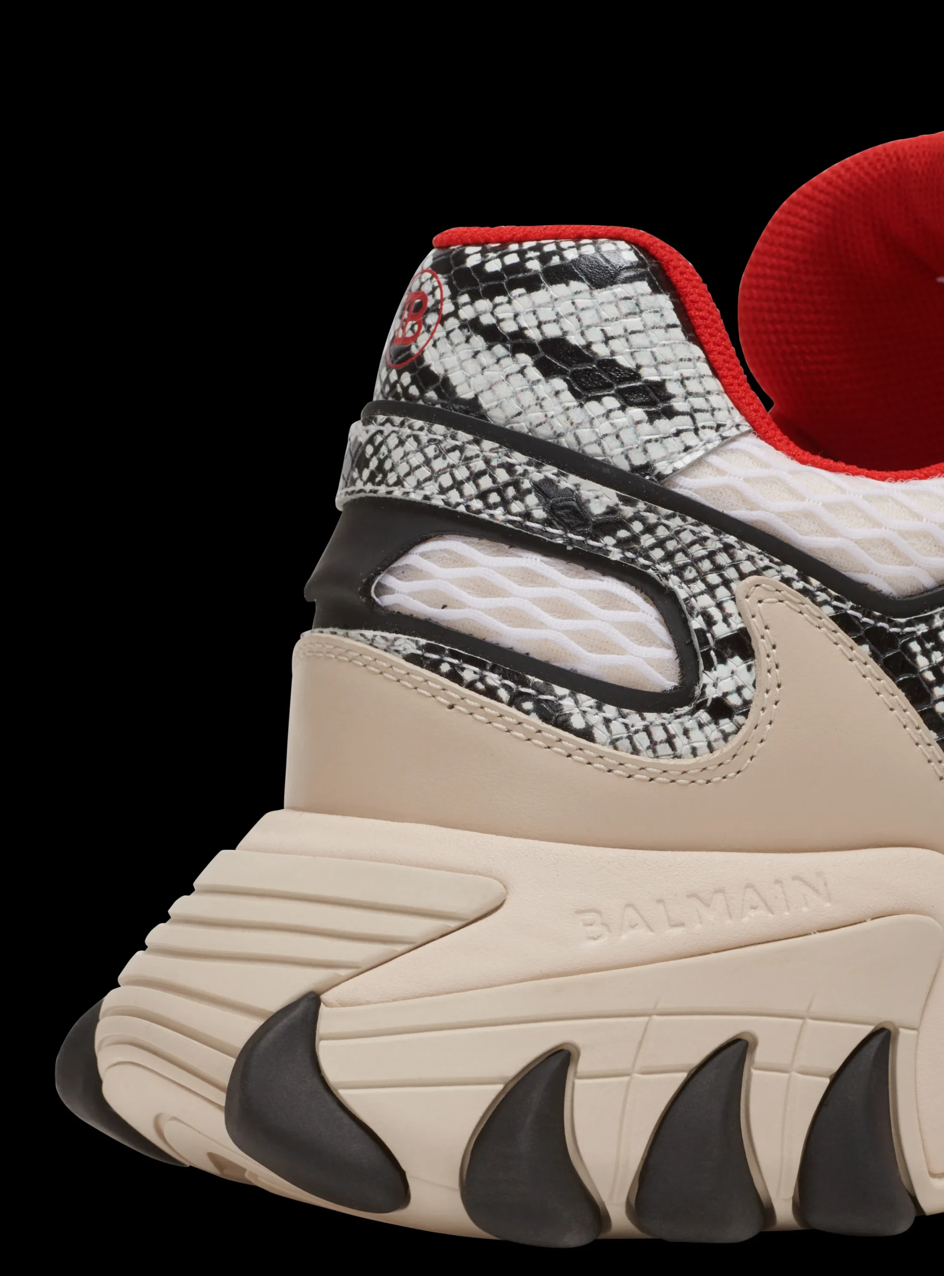 Flash Sale B-East Mesh And Snakeskin-effect Leather Trainers B-East
