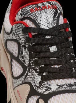 Flash Sale B-East Mesh And Snakeskin-effect Leather Trainers B-East