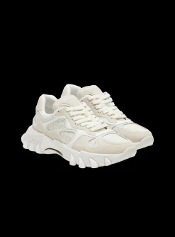 Shop B-East Monogrammed Nylon And Leather Trainers Women B-East
