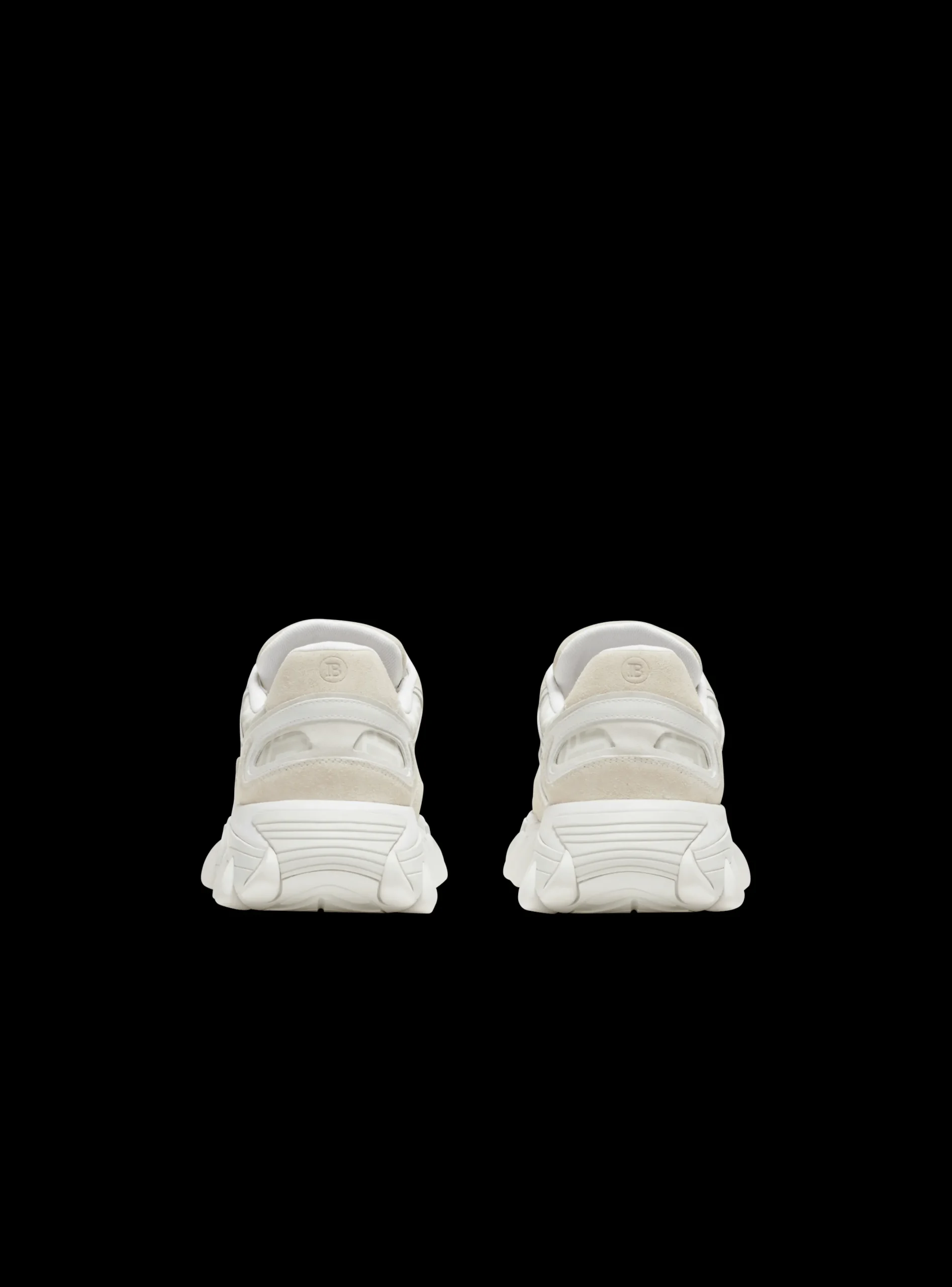 Shop B-East Monogrammed Nylon And Leather Trainers Women B-East
