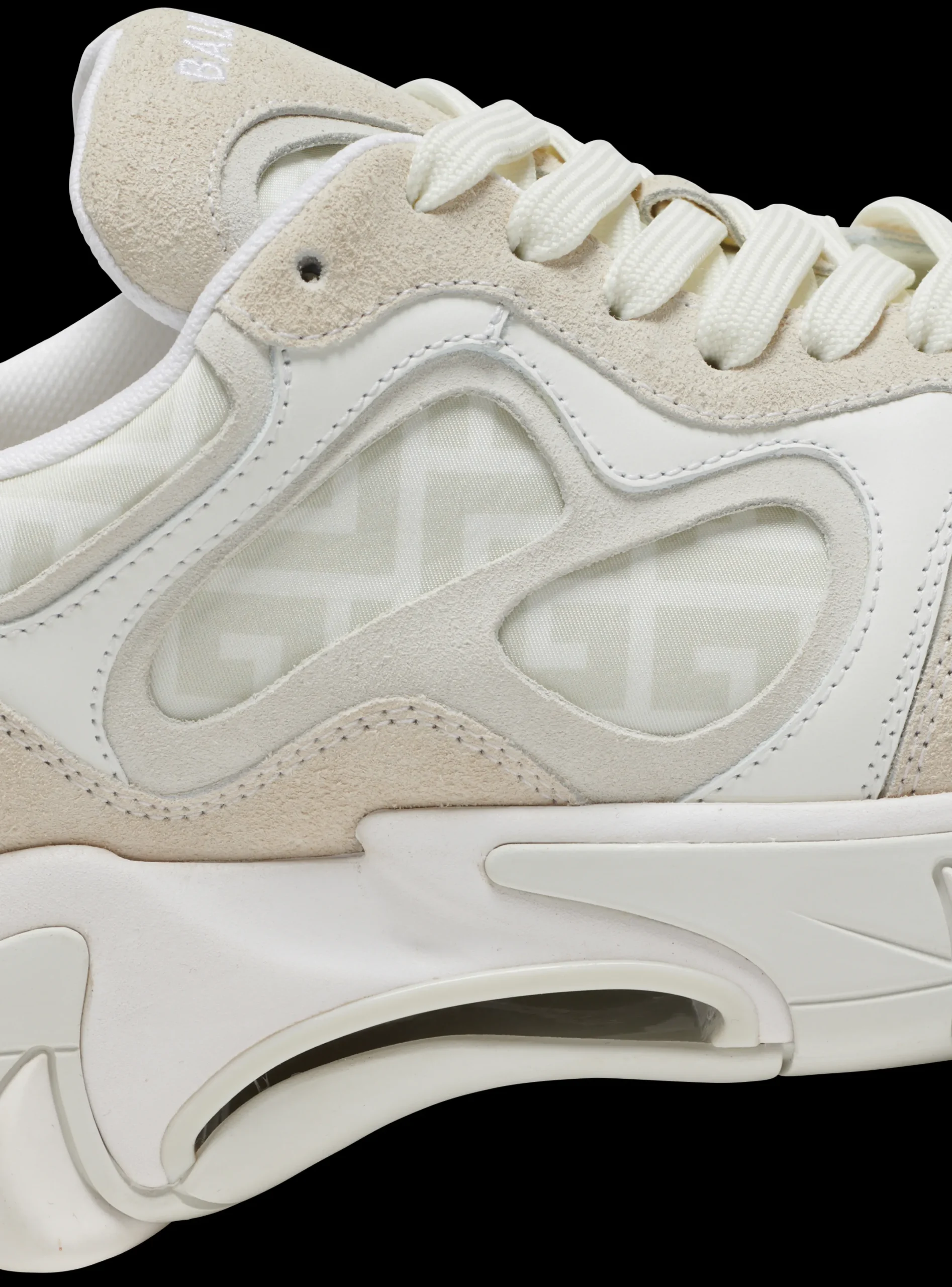 Shop B-East Monogrammed Nylon And Leather Trainers Women B-East