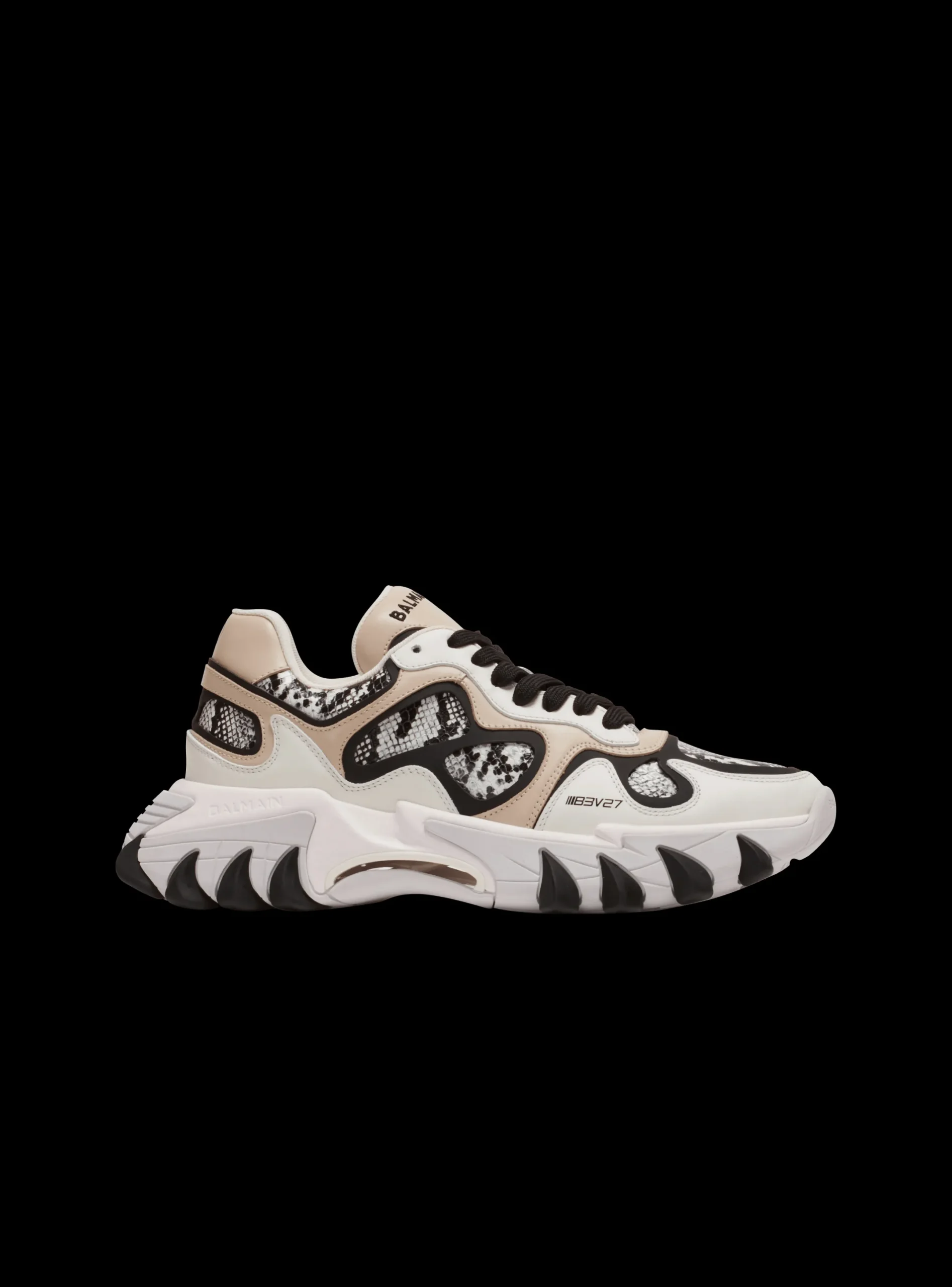 Sale B-East Snakeskin-effect Leather, Suede And Mesh Trainers Women Women|Sneakers