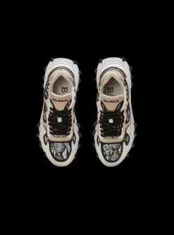 Sale B-East Snakeskin-effect Leather, Suede And Mesh Trainers Women Women|Sneakers