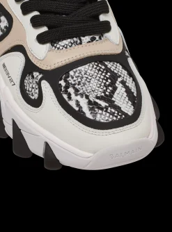 Sale B-East Snakeskin-effect Leather, Suede And Mesh Trainers Women Women|Sneakers