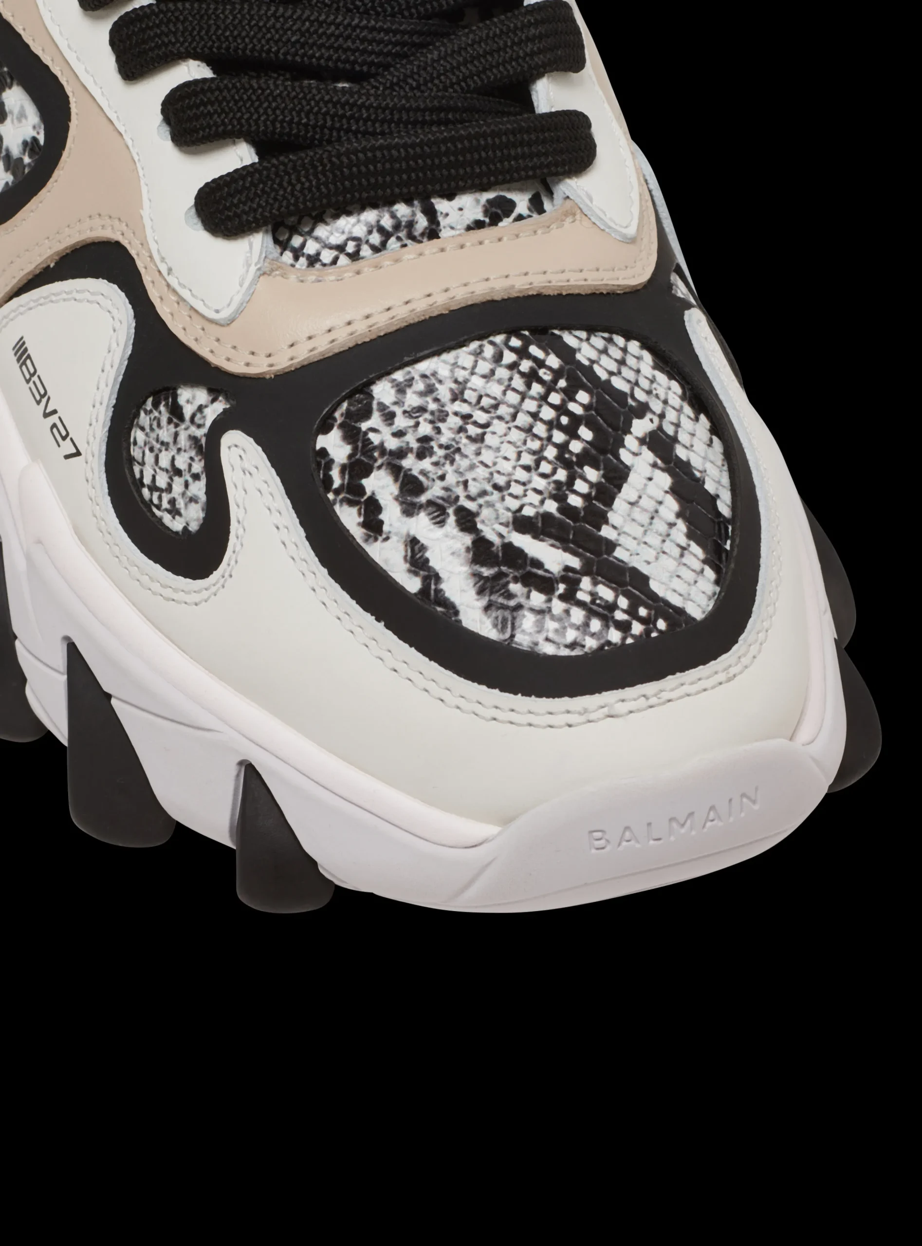 Sale B-East Snakeskin-effect Leather, Suede And Mesh Trainers Women Women|Sneakers