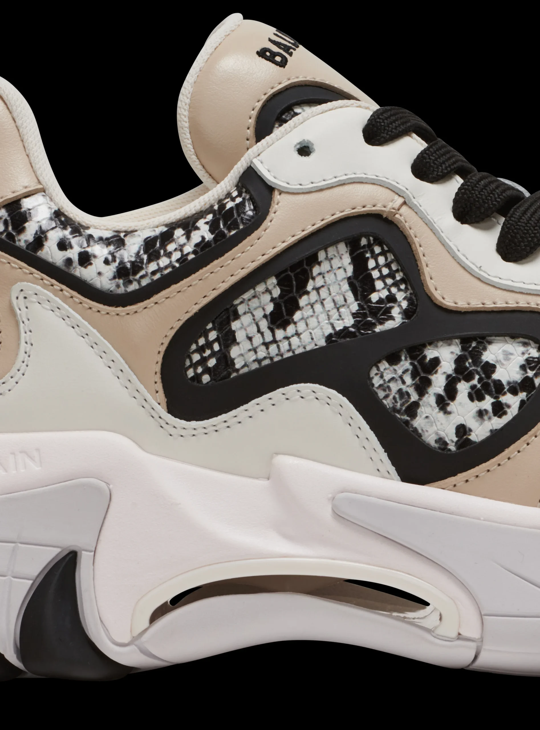 Sale B-East Snakeskin-effect Leather, Suede And Mesh Trainers Women Women|Sneakers