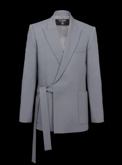 Sale Belted Asymmetrical Jacket In Double Crepe Jackets And Blazers