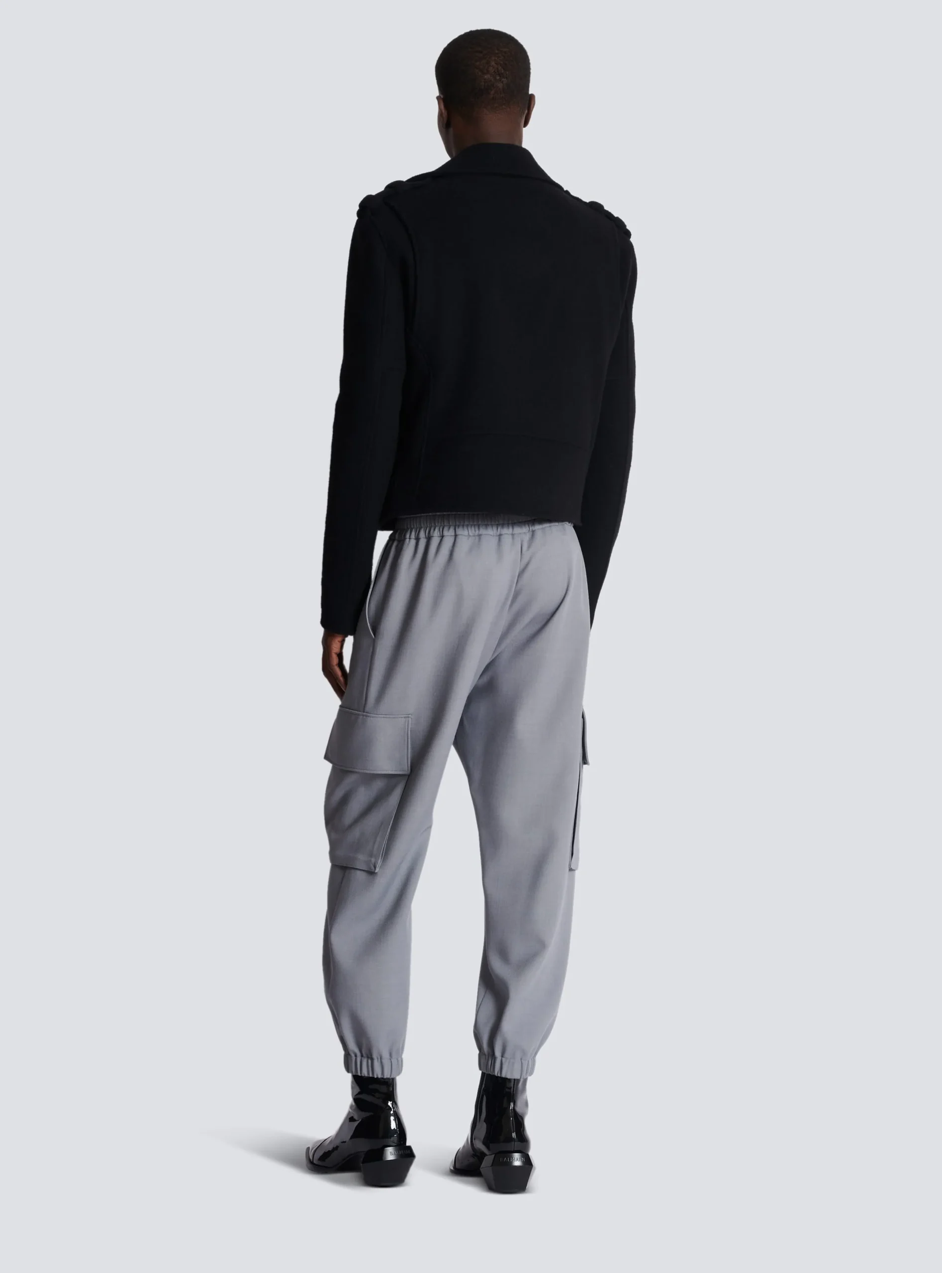 Hot Biker Jacket In Felted Wool Outerwear