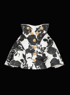 Best Black And Roses Short Tulip Skirt Women Skirts