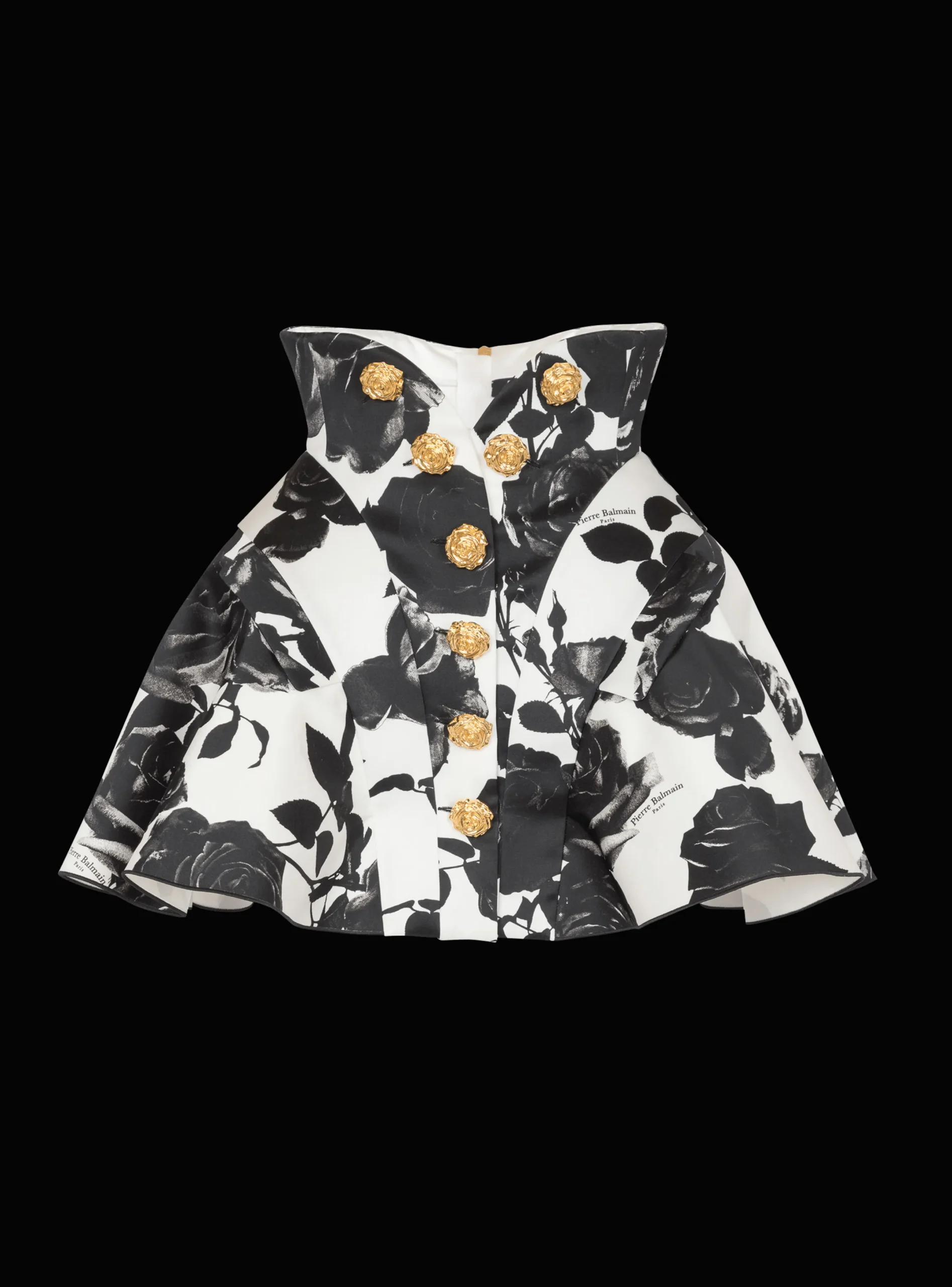 Best Black And Roses Short Tulip Skirt Women Skirts