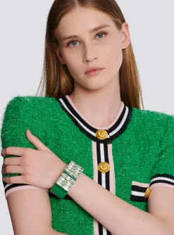 Outlet Brass, Rhinestone And Resin Cuff Women Fashion Jewelry