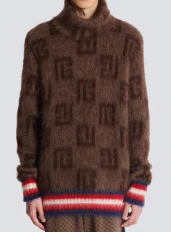 Cheap Brushed Mohair Jumper With Monogram Print Knitwear