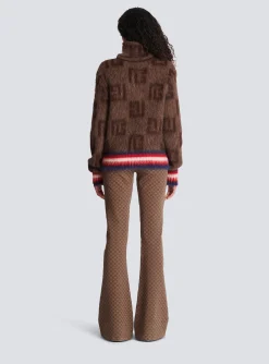Sale Brushed Mohair Jumper With Monogram Print Women Knitwear