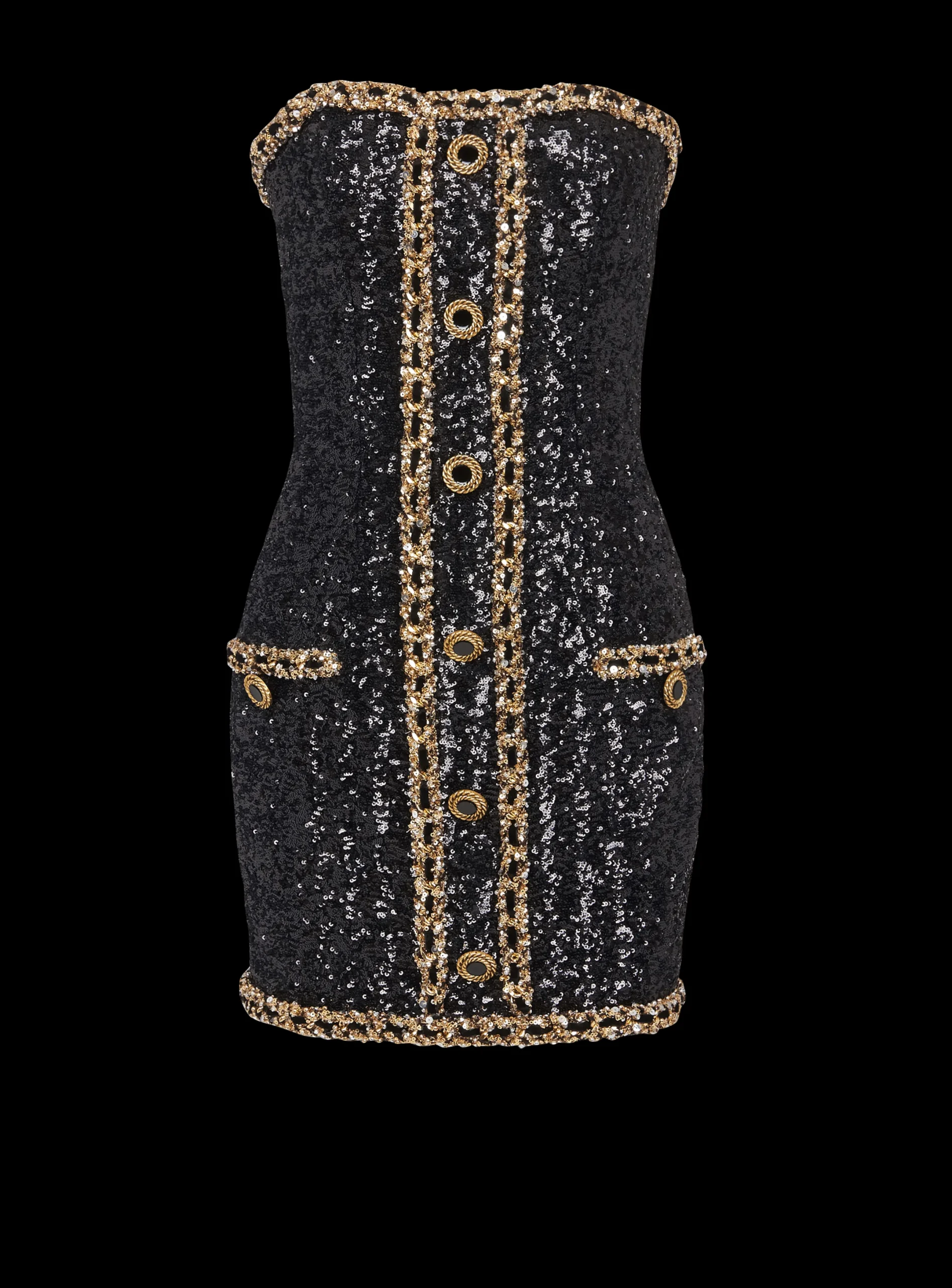 Discount Bustier Dress With Sequin Embroidery Women Dresses