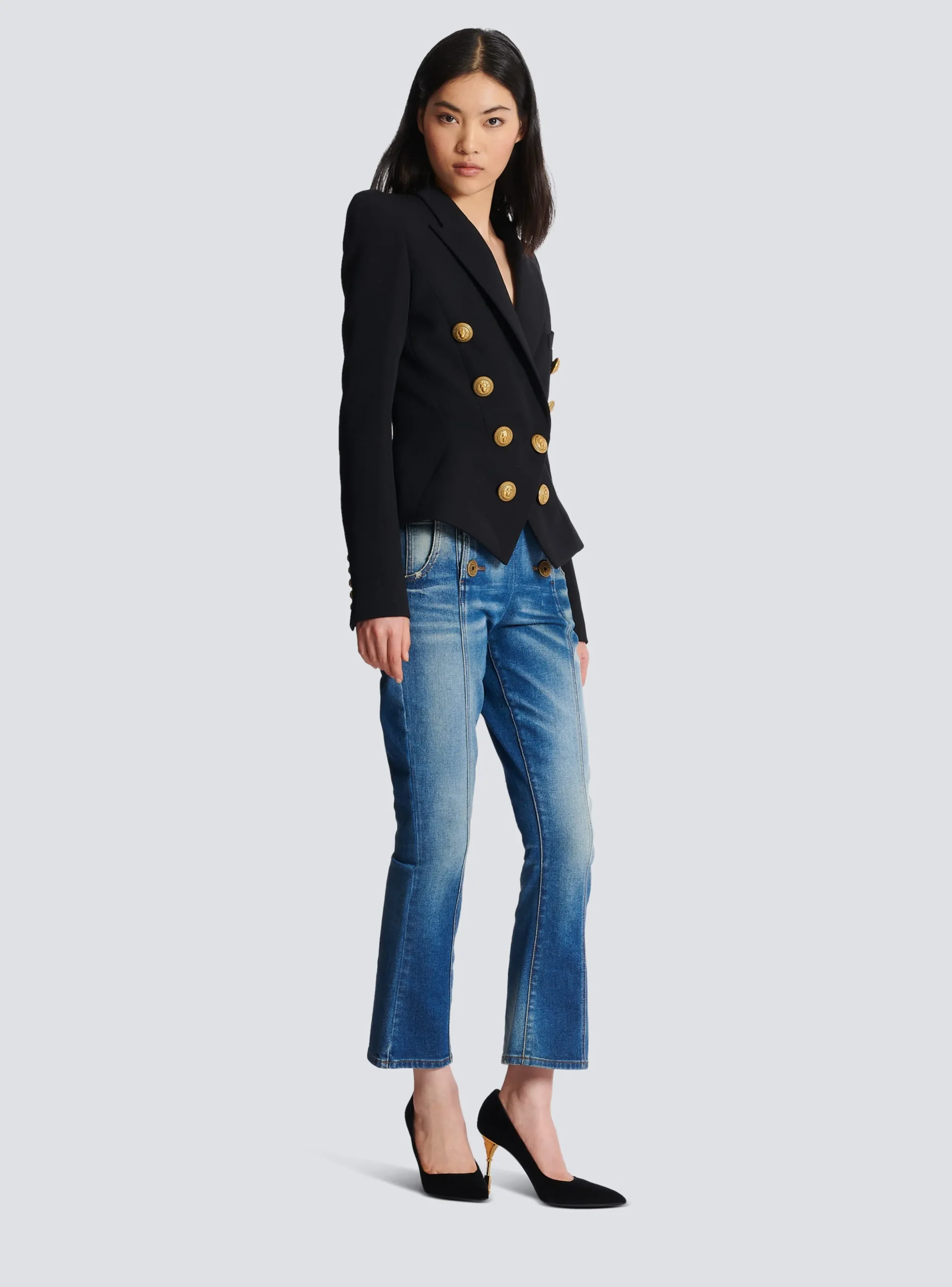 Sale 8-button Cinched-waist Jacket Women Jackets And Blazers