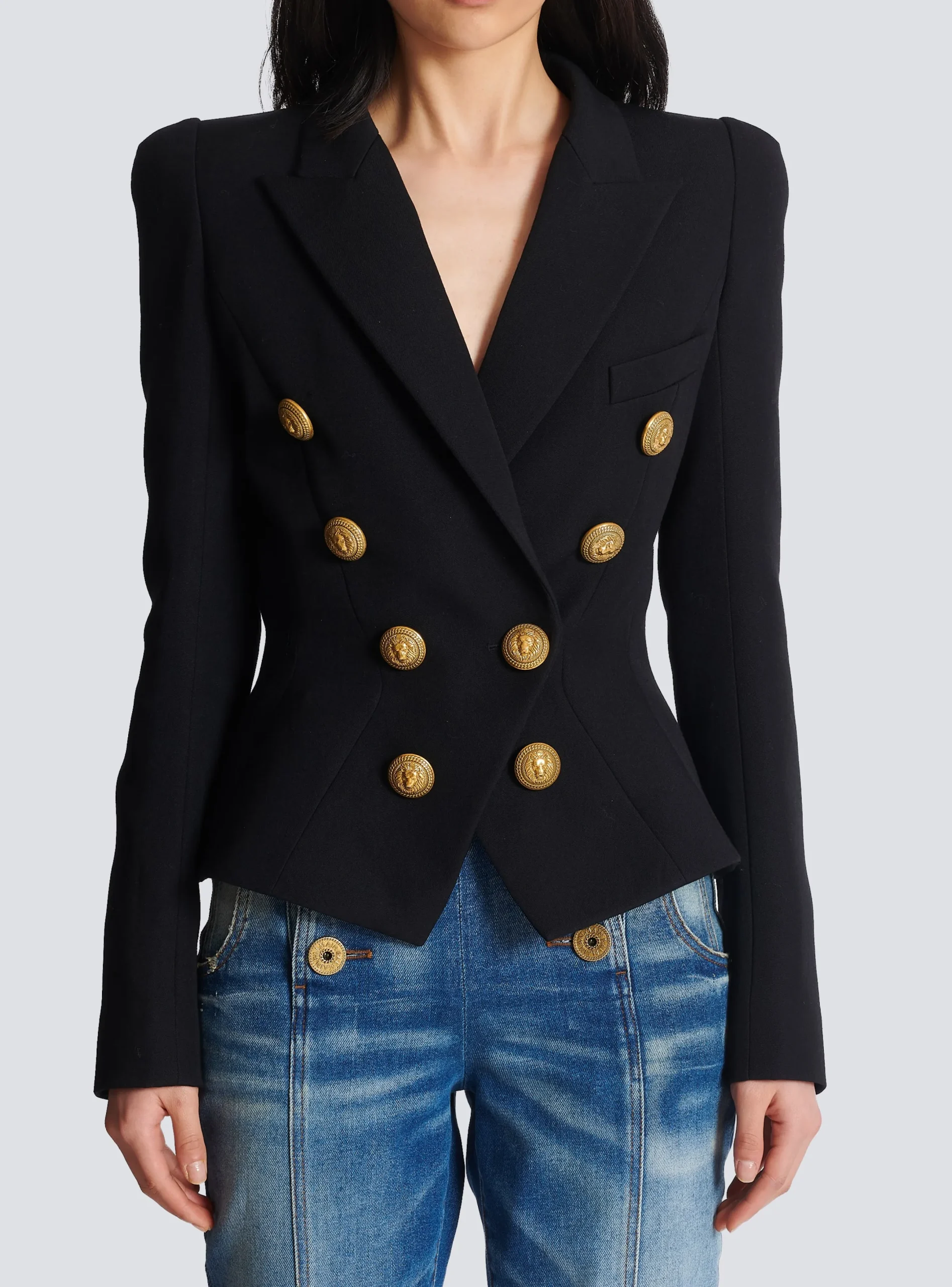 Sale 8-button Cinched-waist Jacket Women Jackets And Blazers