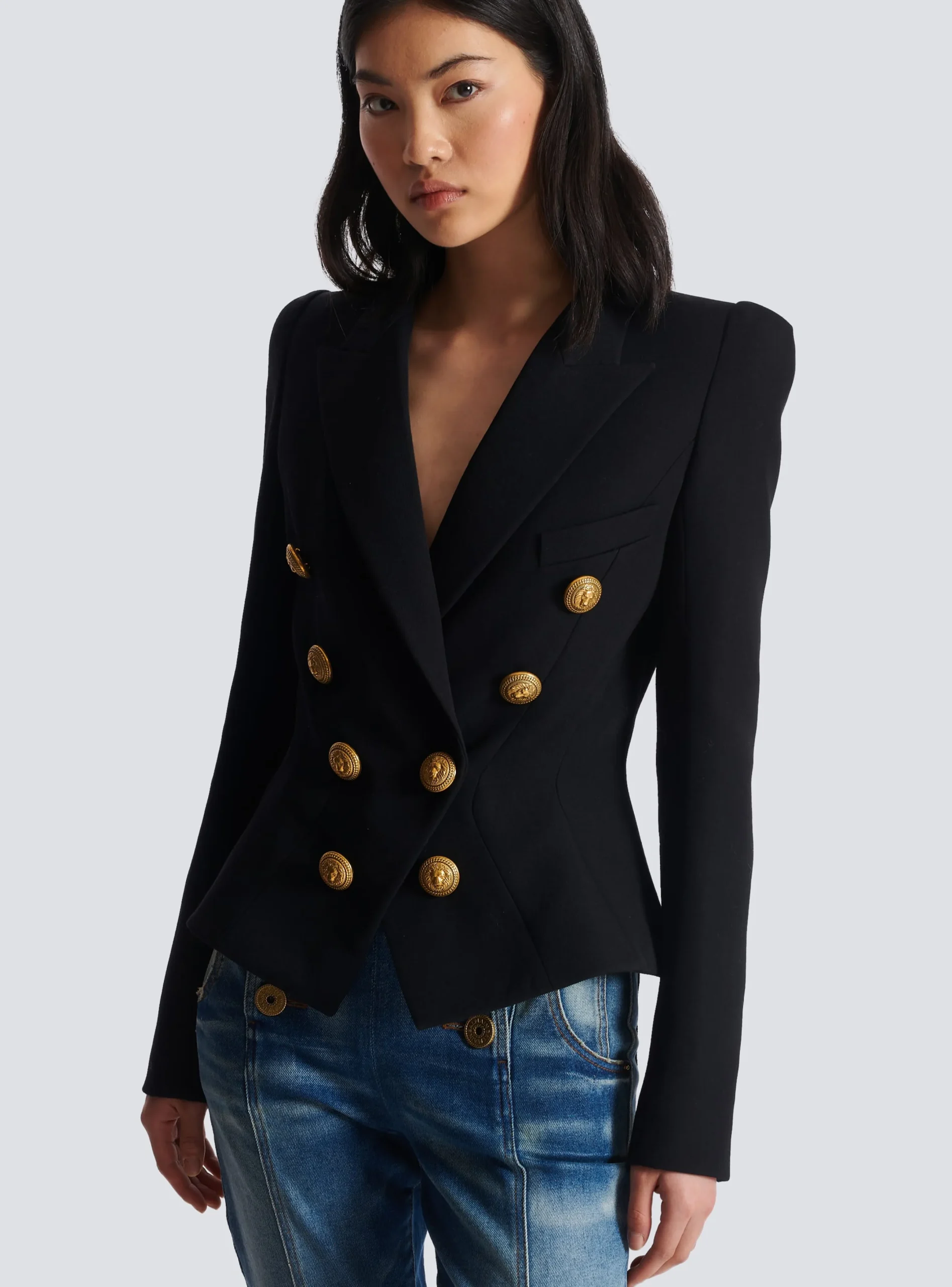 Sale 8-button Cinched-waist Jacket Women Jackets And Blazers