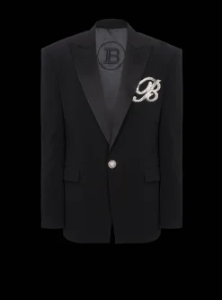 Shop 1-button Crepe And Satin Jacket Jackets And Blazers