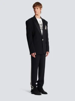 Shop 1-button Crepe And Satin Jacket Jackets And Blazers