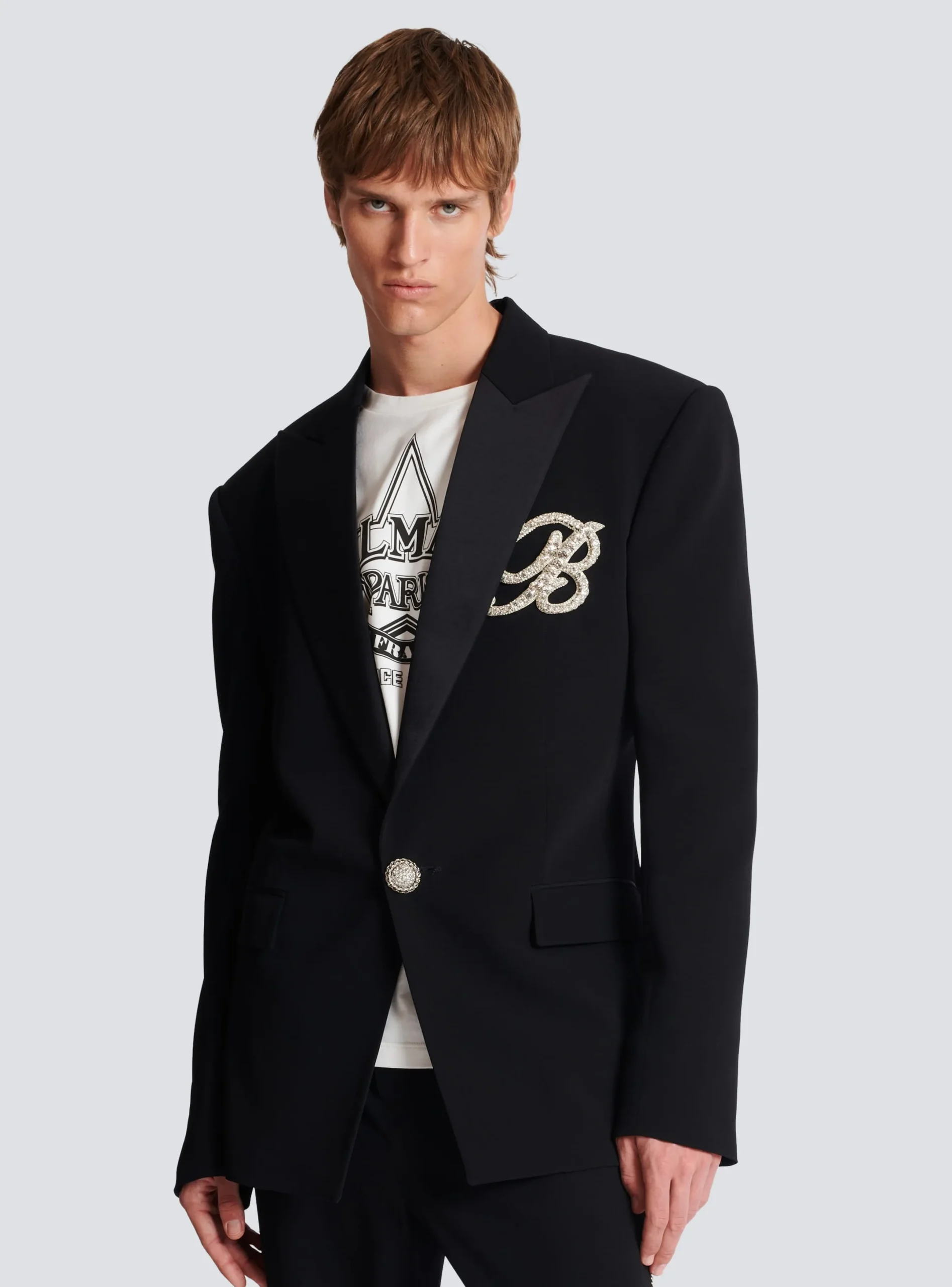 Shop 1-button Crepe And Satin Jacket Jackets And Blazers